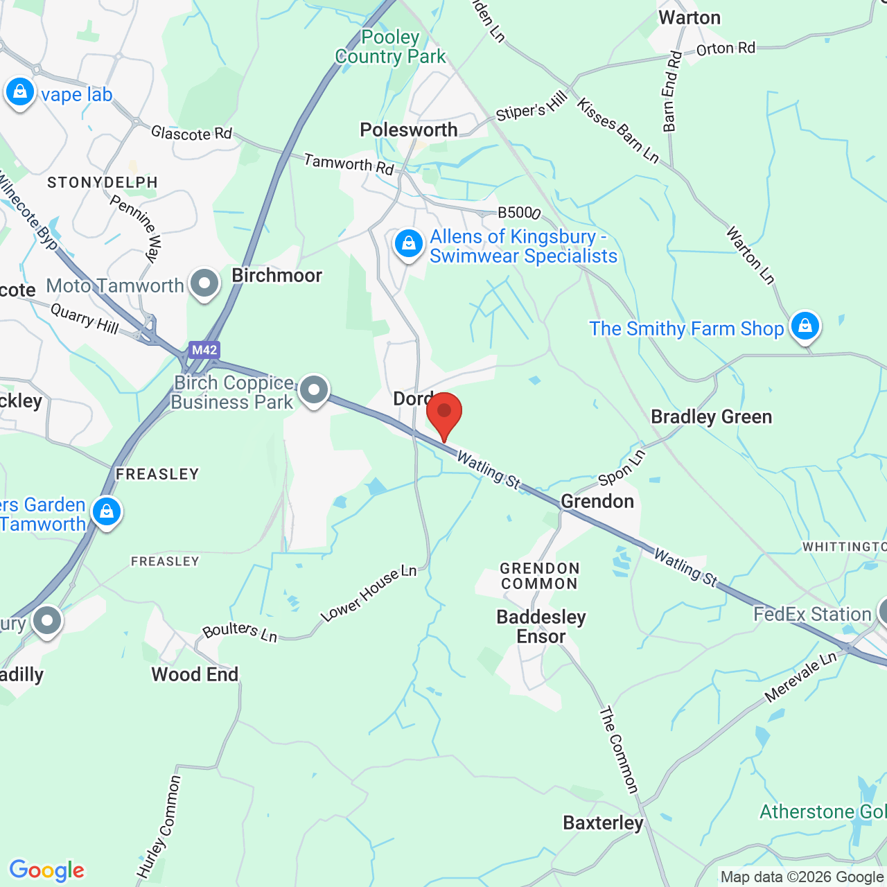 Map displaying vacancy location