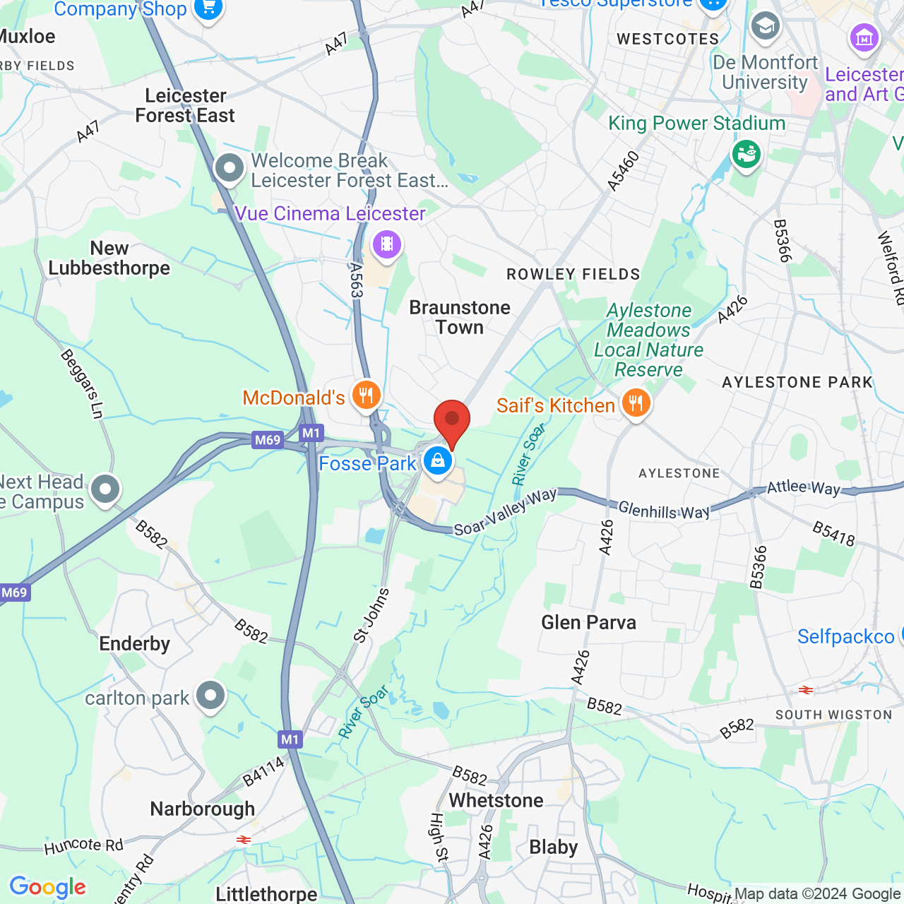 Map displaying vacancy location