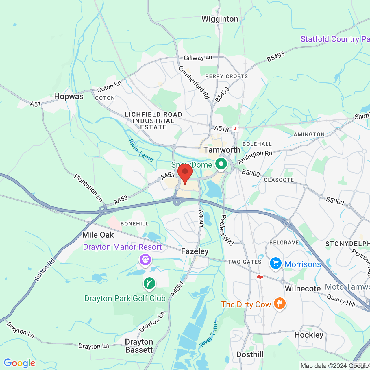 Map displaying vacancy location