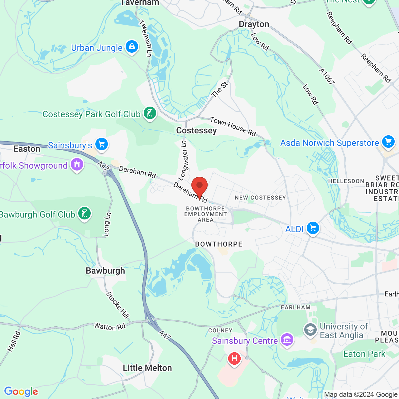 Map displaying vacancy location