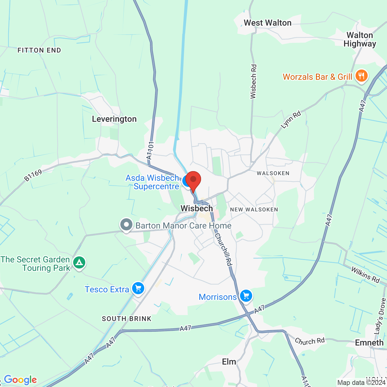 Map displaying vacancy location