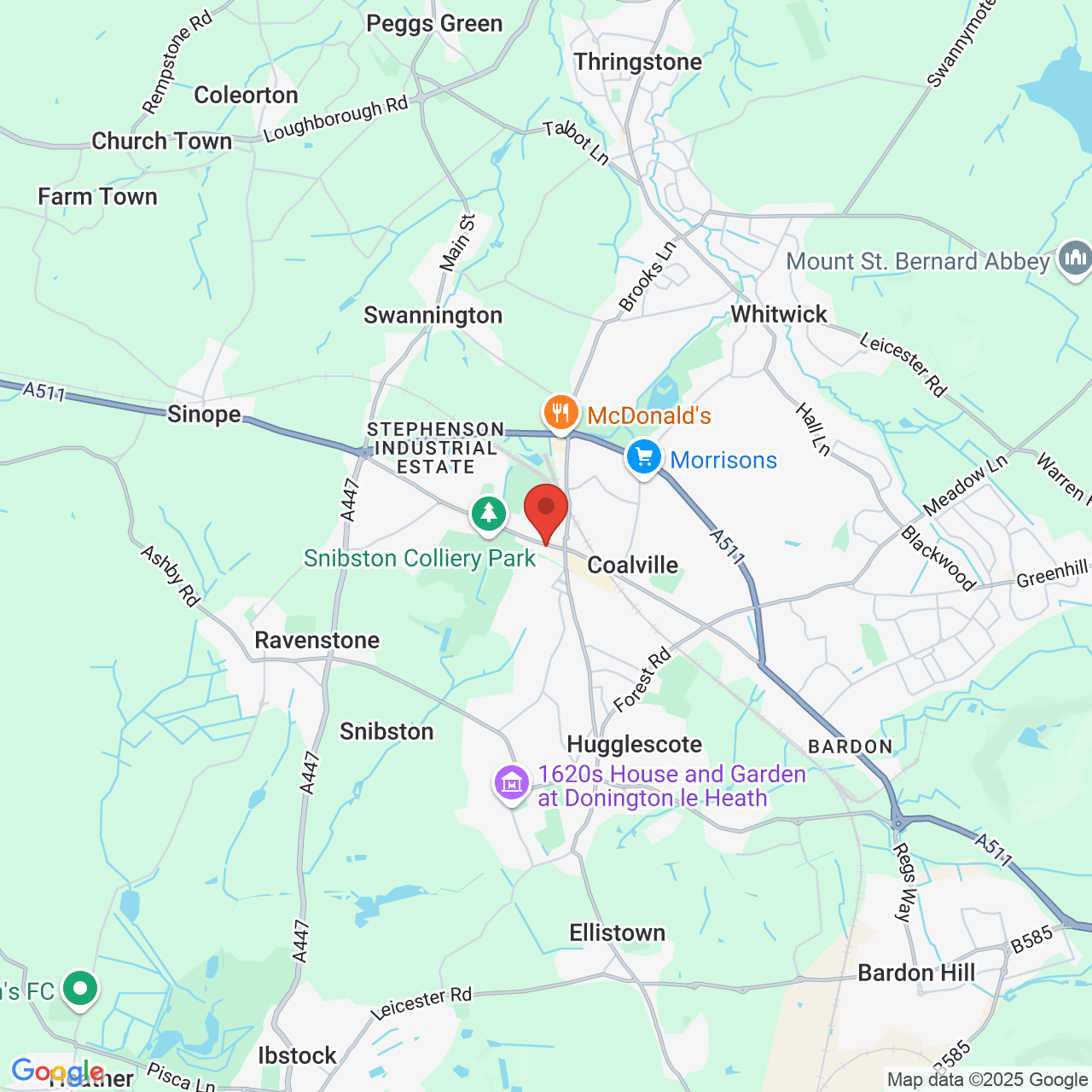 Map displaying vacancy location