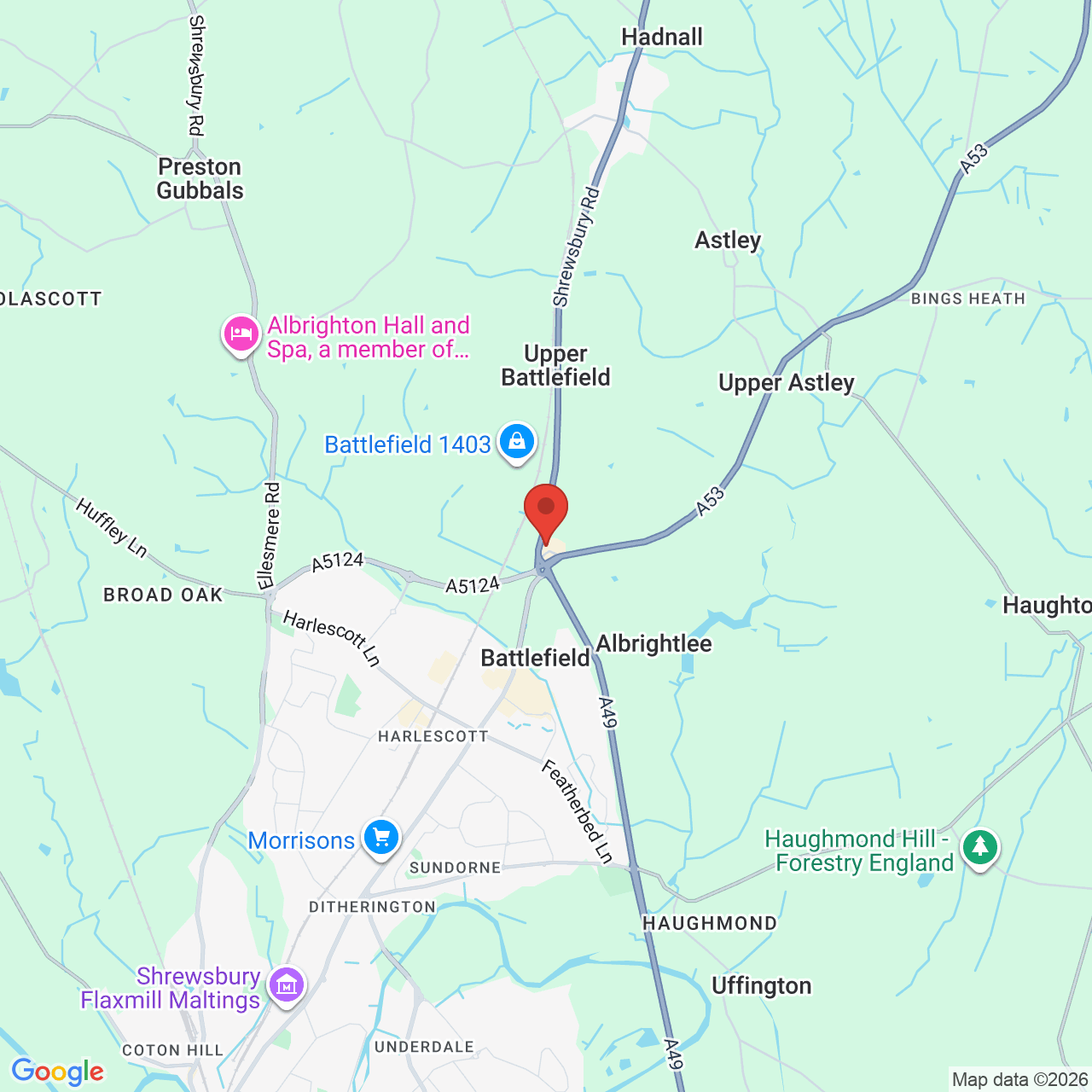 Map displaying vacancy location