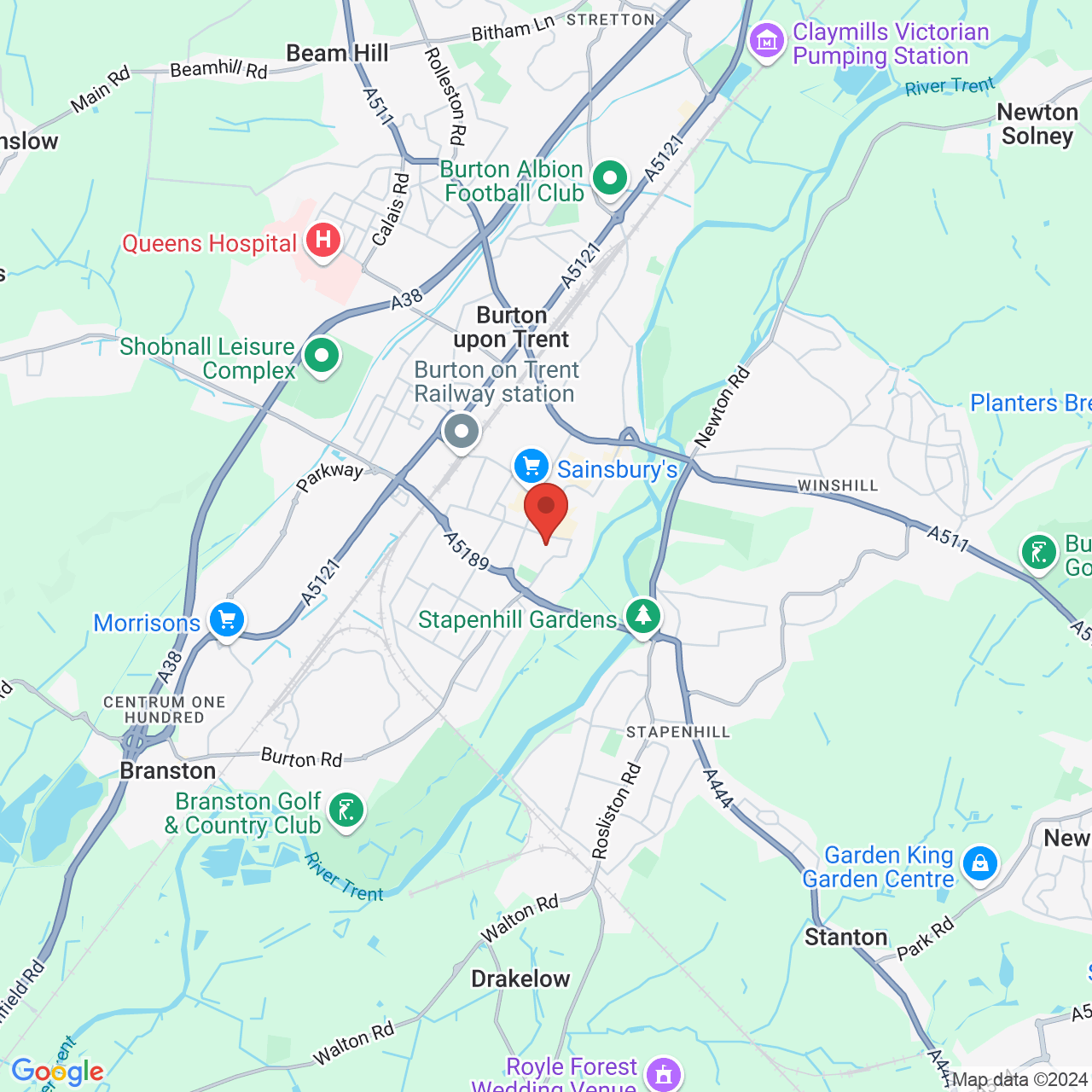 Map displaying vacancy location