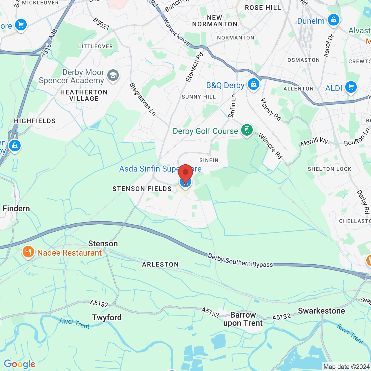 Map displaying vacancy location