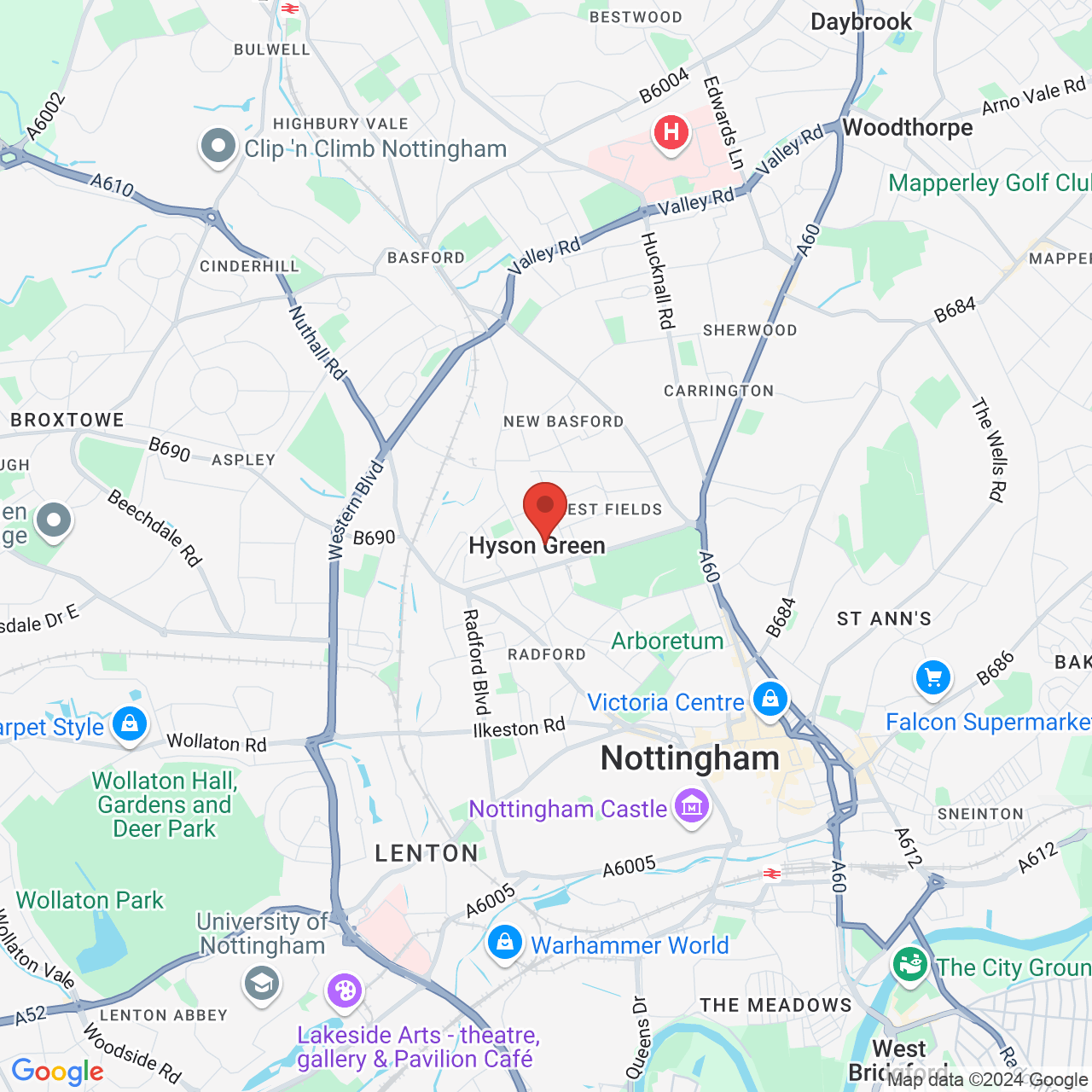 Map displaying vacancy location