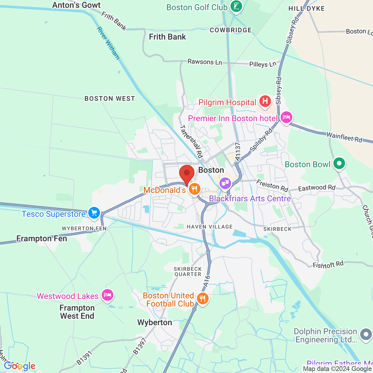 Map displaying vacancy location