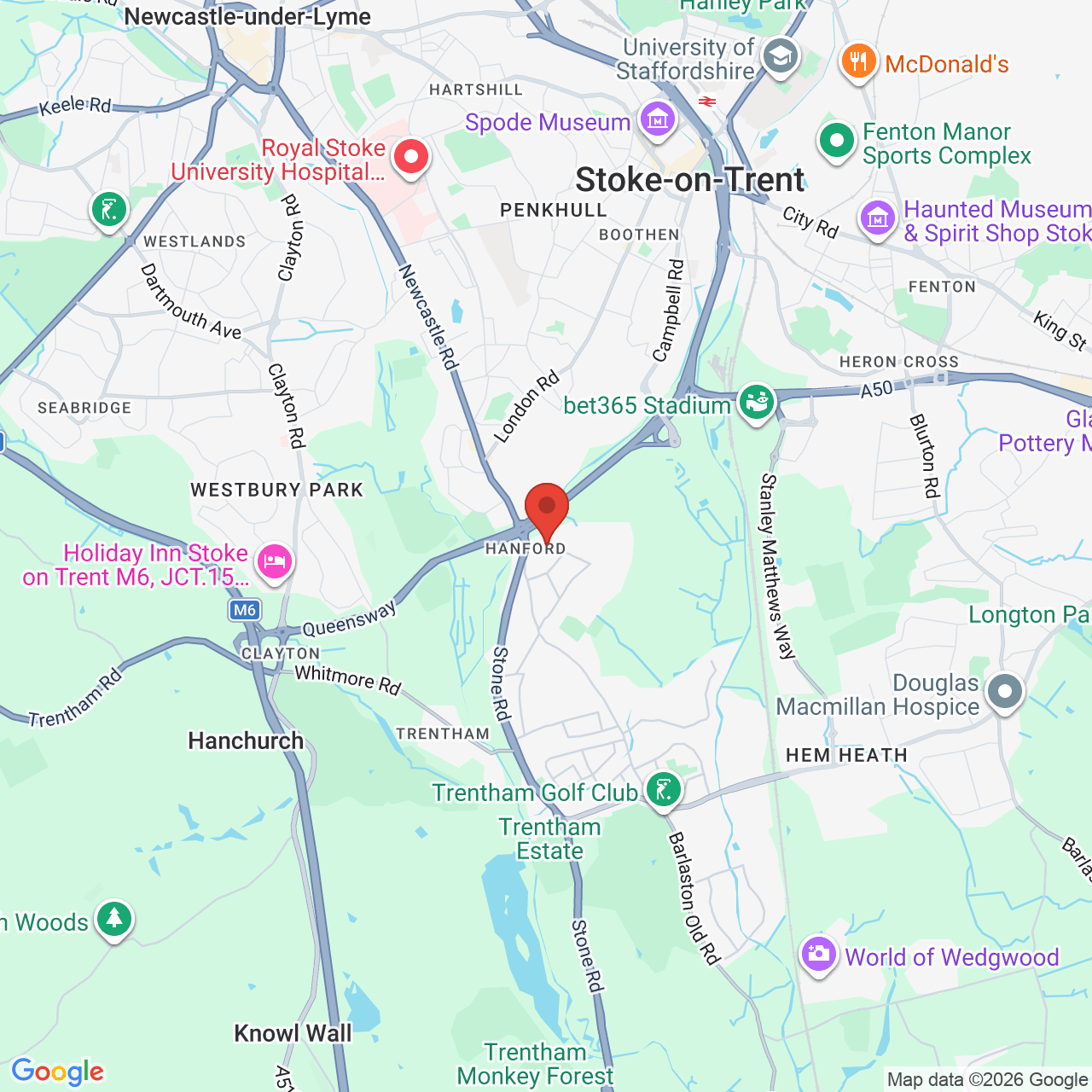 Map displaying vacancy location