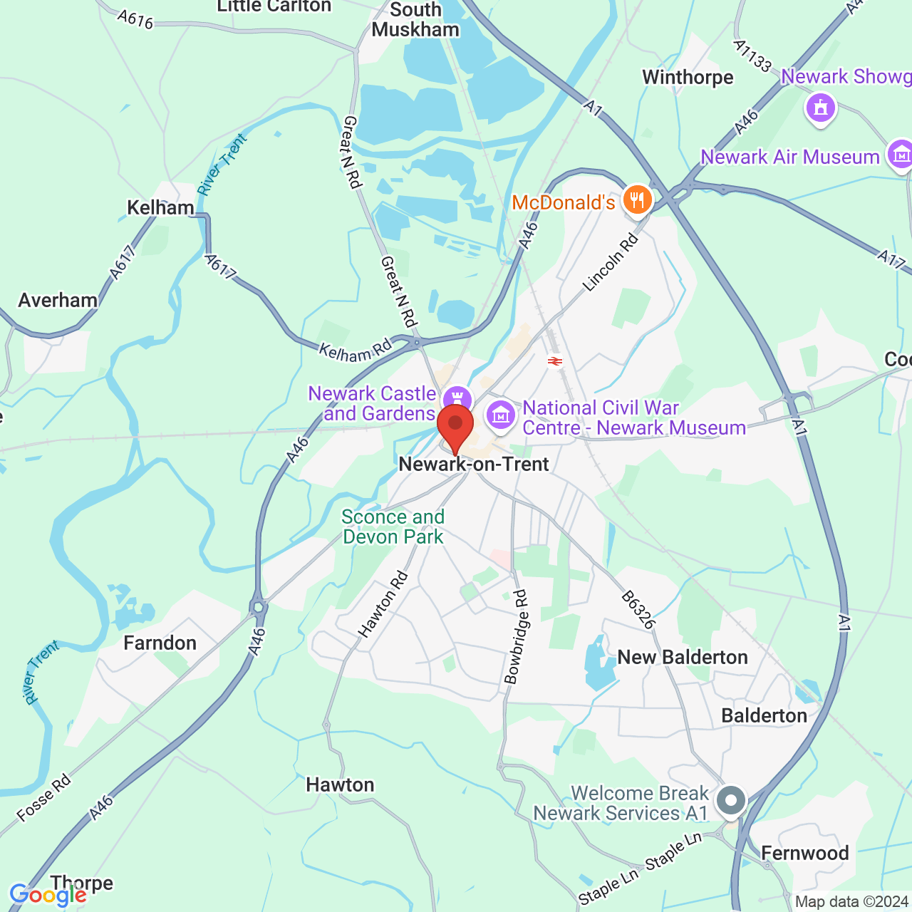 Map displaying vacancy location