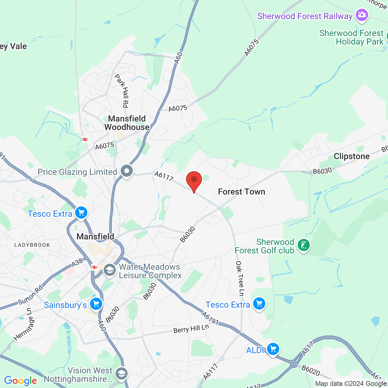 Map displaying vacancy location