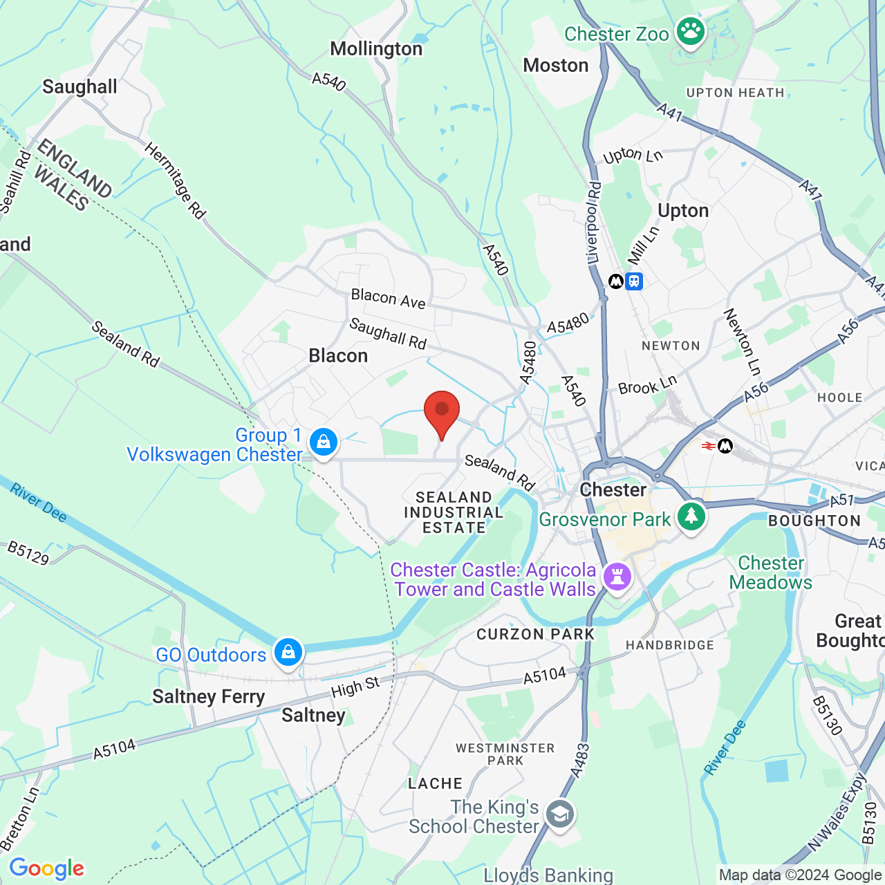 Map displaying vacancy location