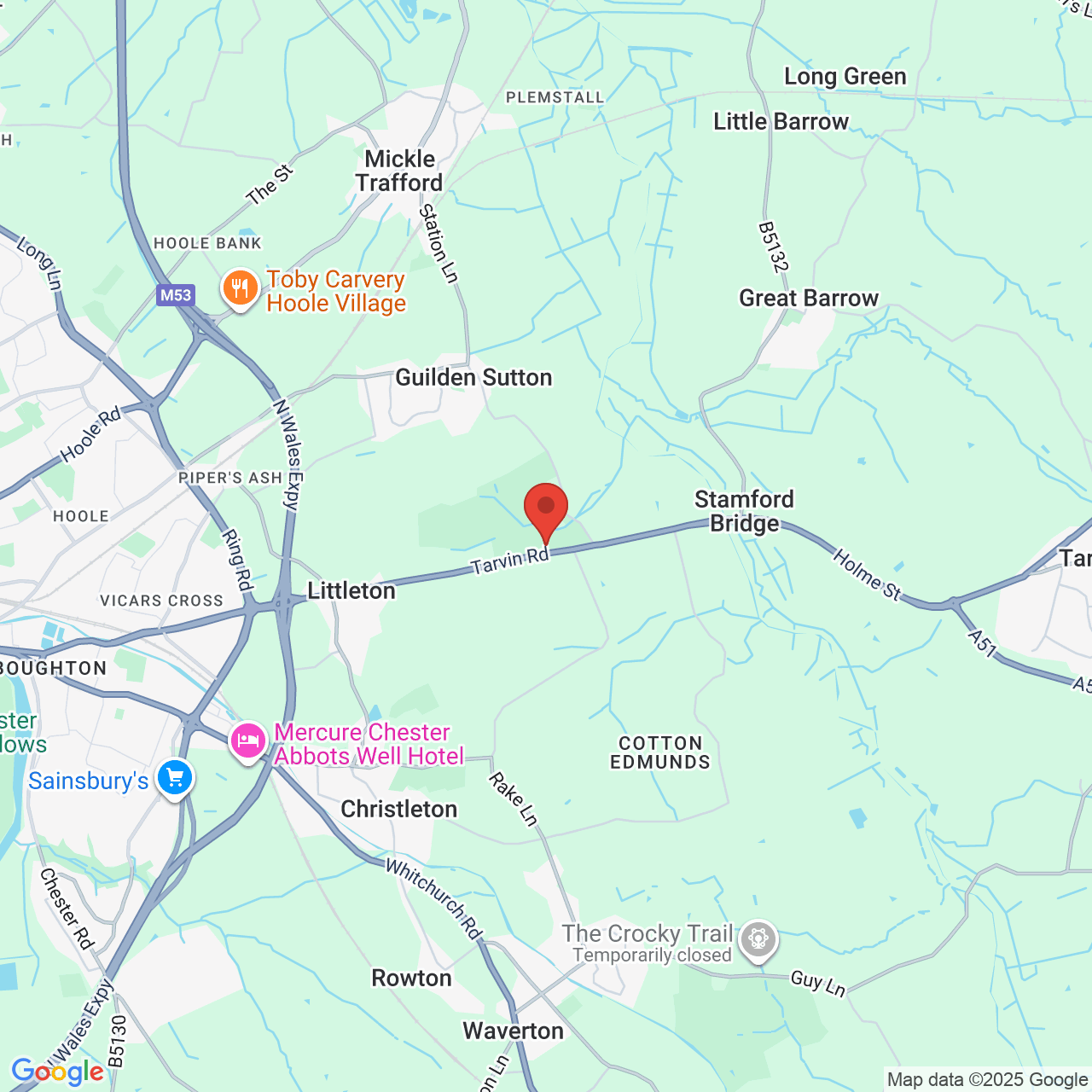 Map displaying vacancy location