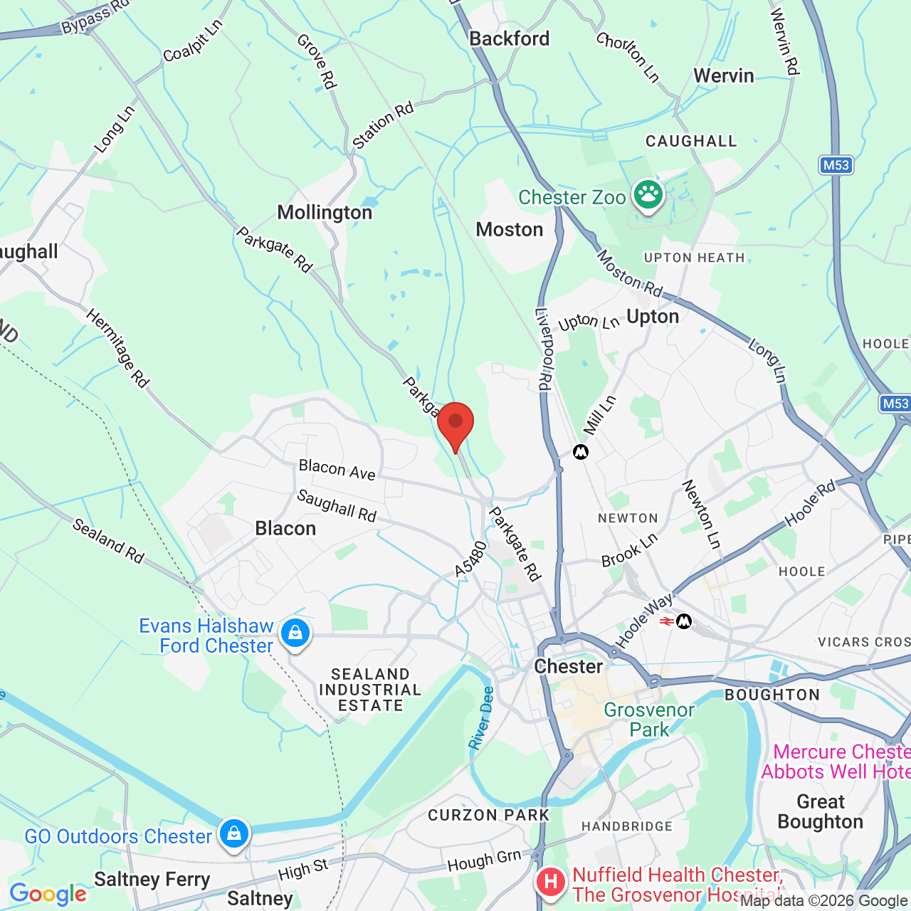 Map displaying vacancy location