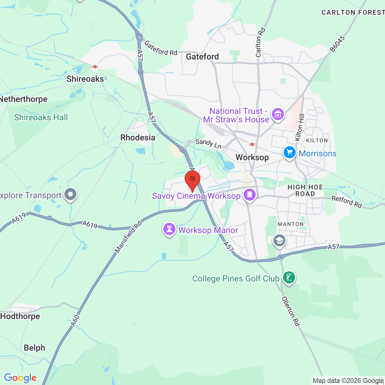 Map displaying vacancy location