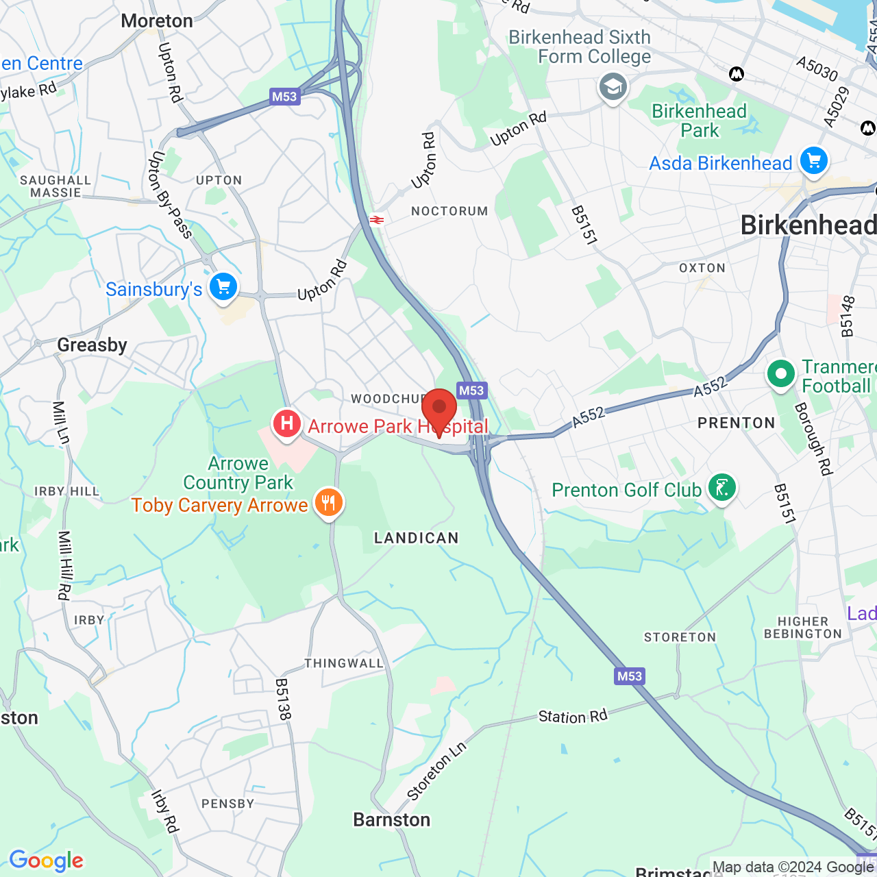 Map displaying vacancy location