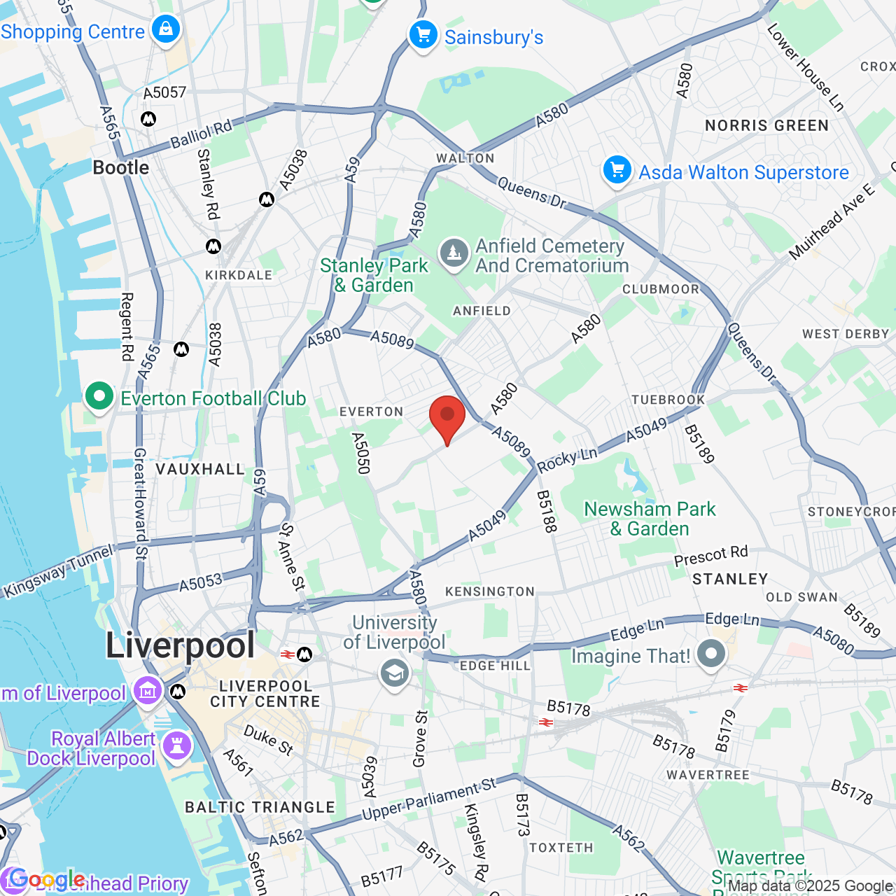 Map displaying vacancy location