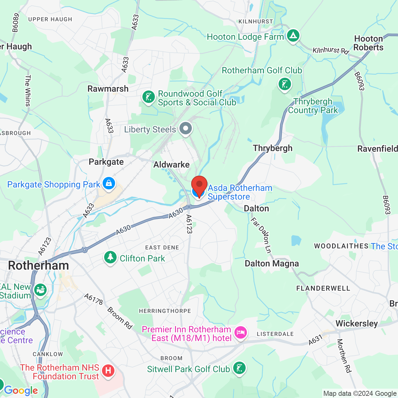 Map displaying vacancy location