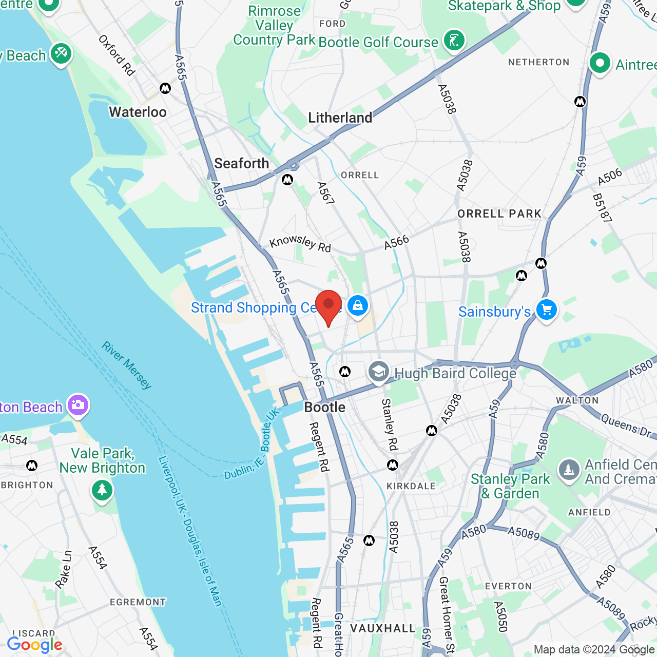 Map displaying vacancy location