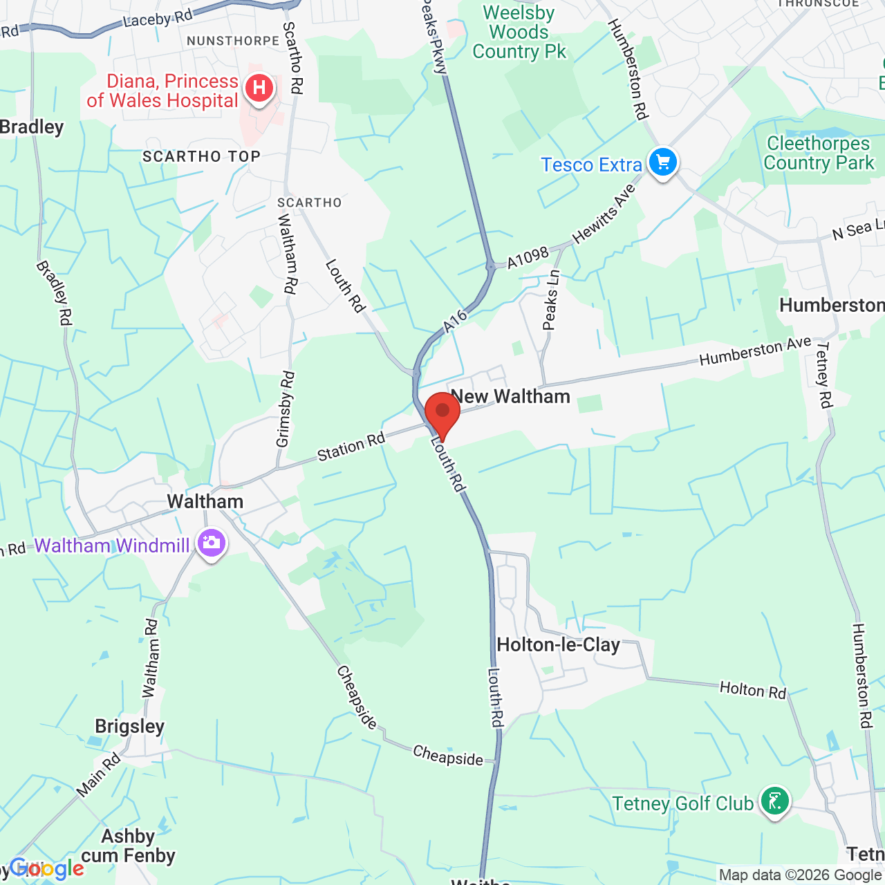Map displaying vacancy location