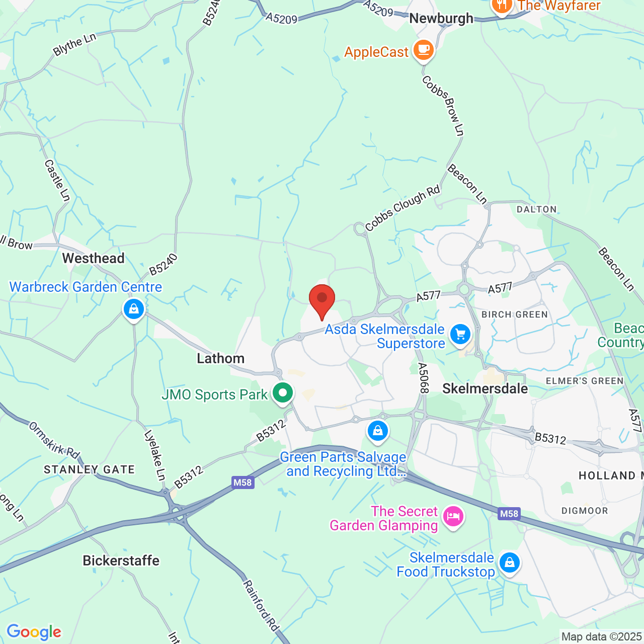 Map displaying vacancy location