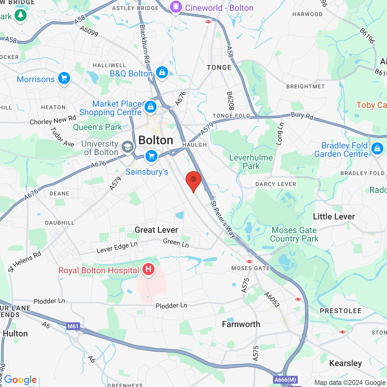 Map displaying vacancy location