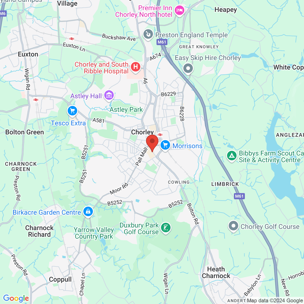 Map displaying vacancy location