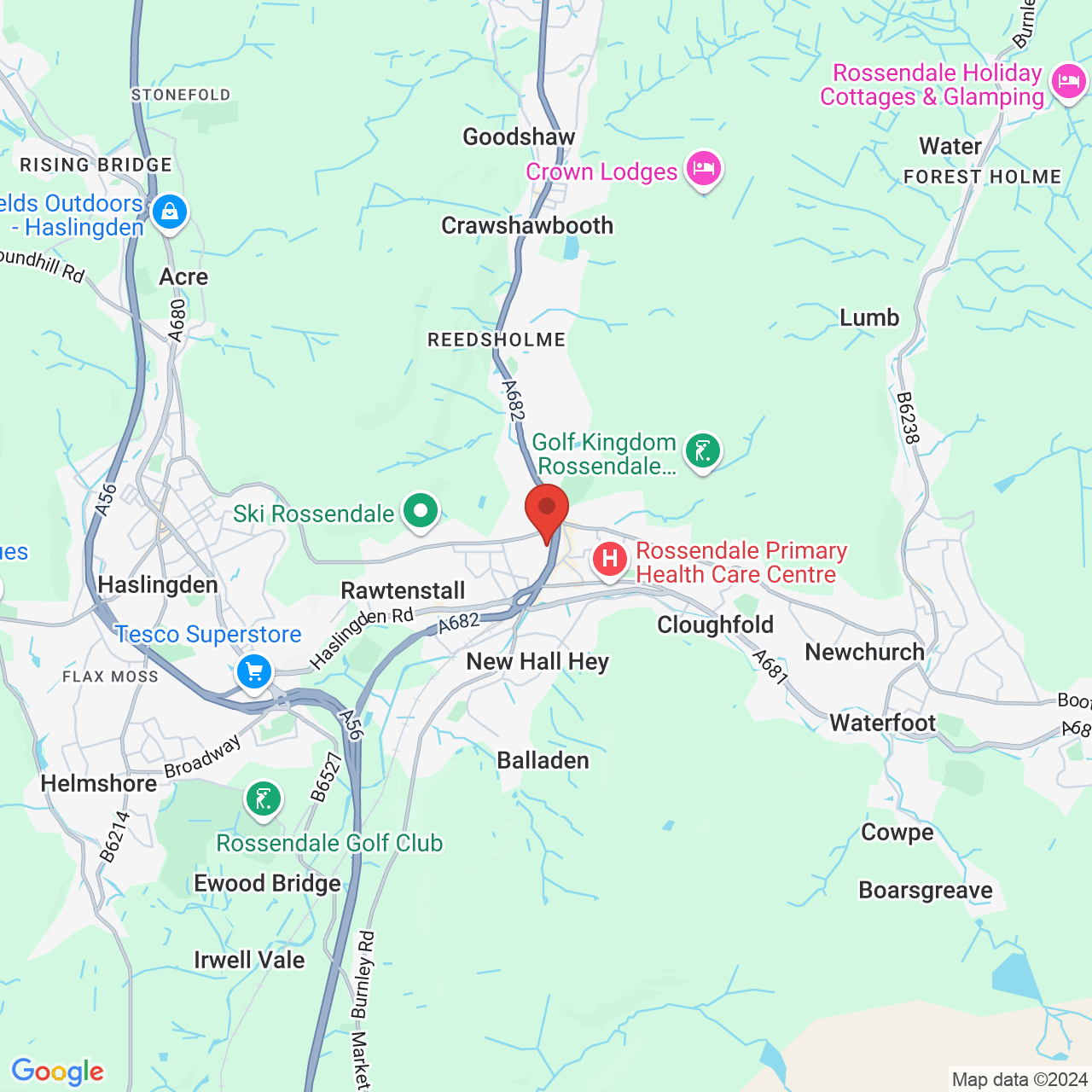 Map displaying vacancy location