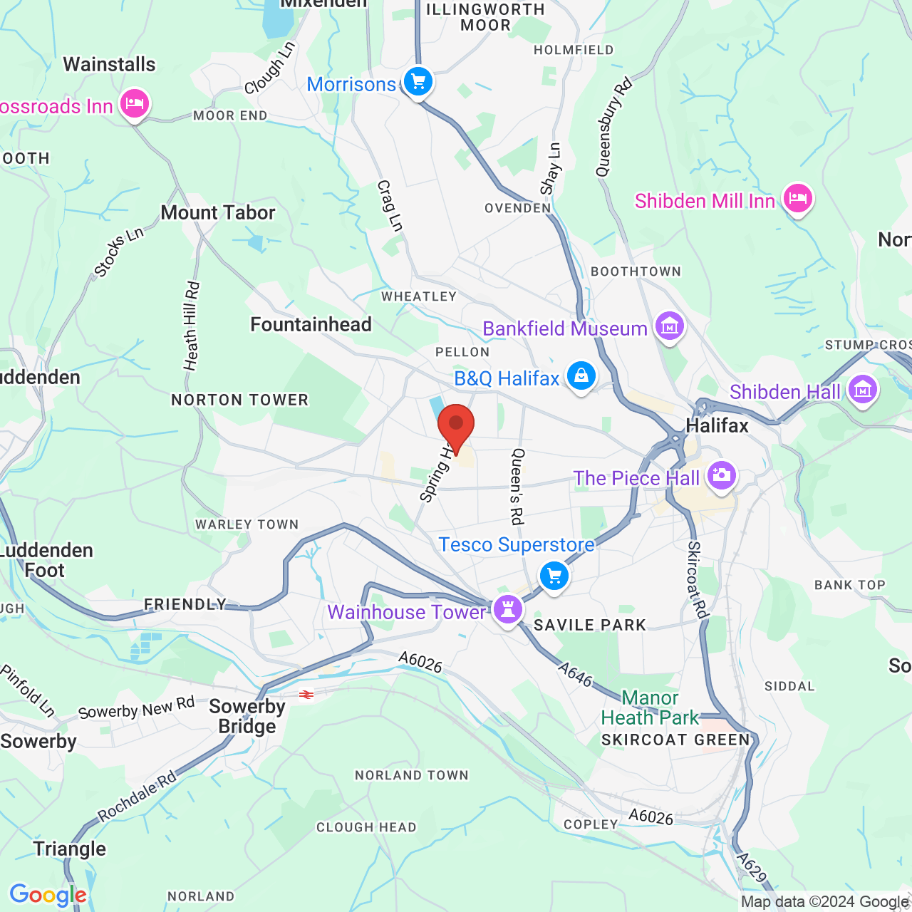 Map displaying vacancy location