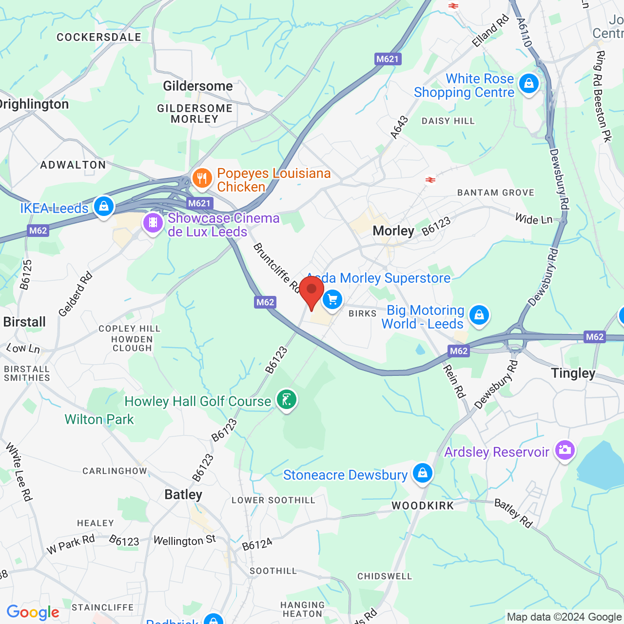 Map displaying vacancy location