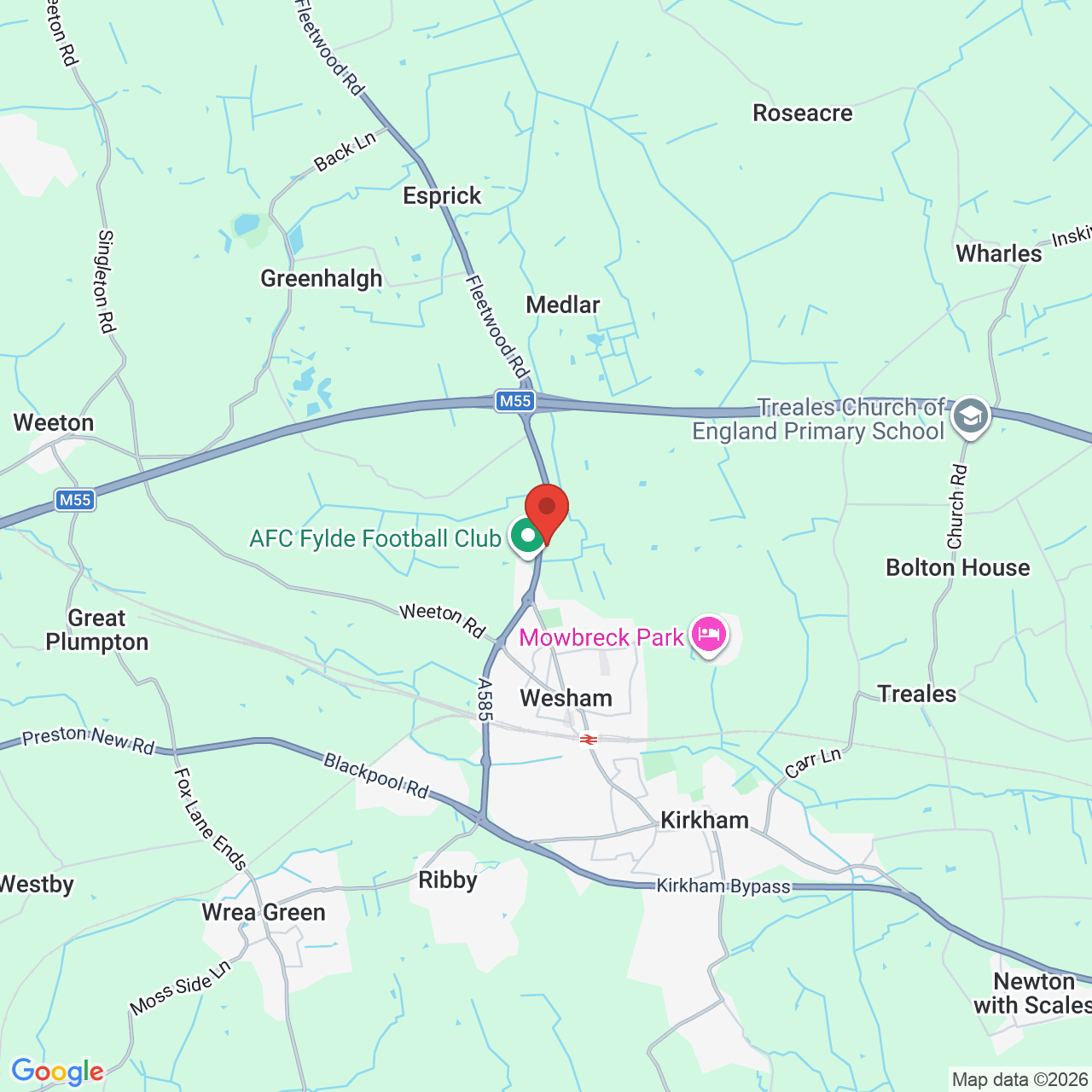 Map displaying vacancy location