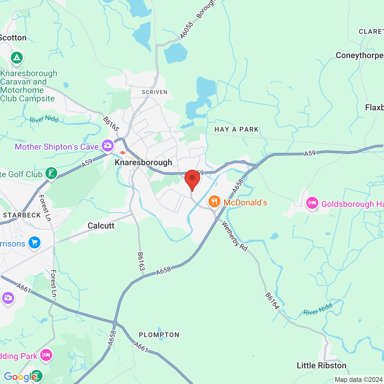 Map displaying vacancy location