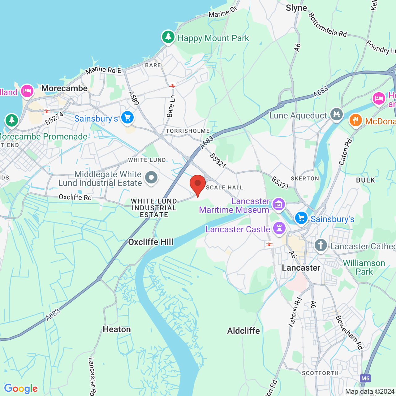 Map displaying vacancy location