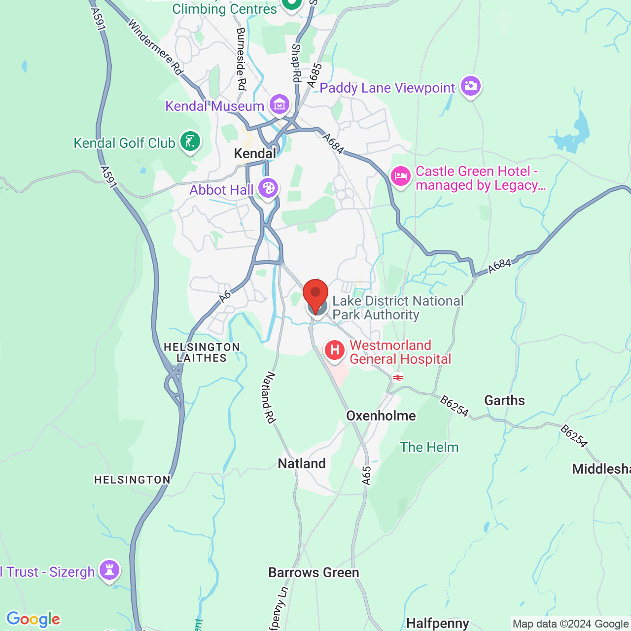 Map displaying vacancy location