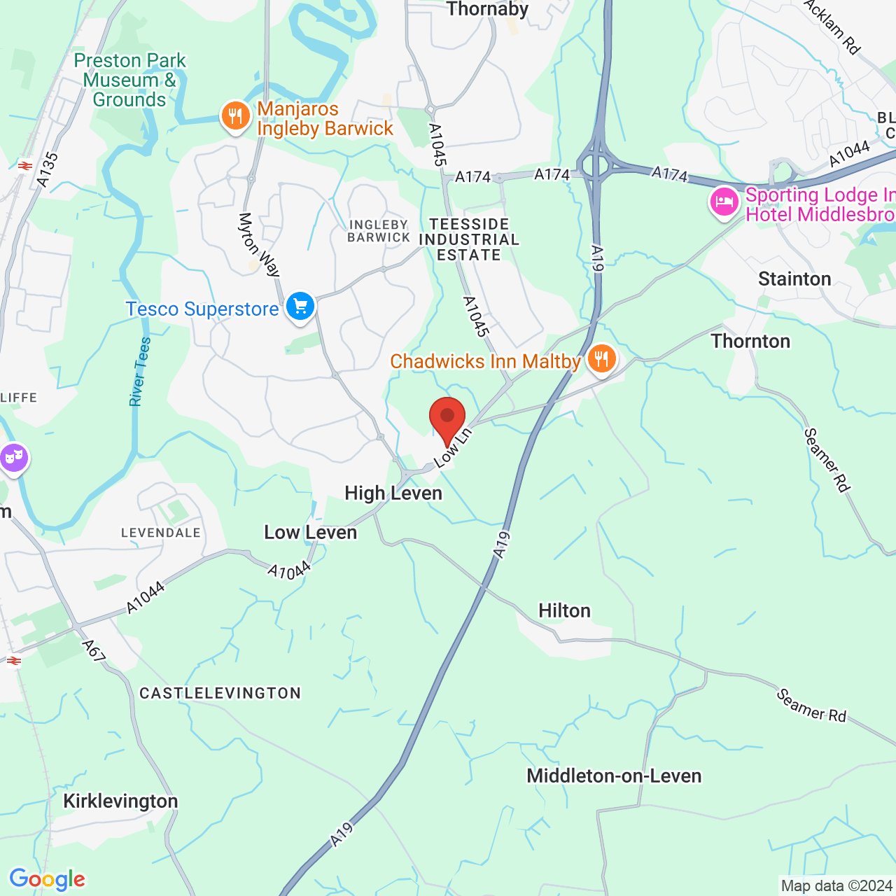 Map displaying vacancy location