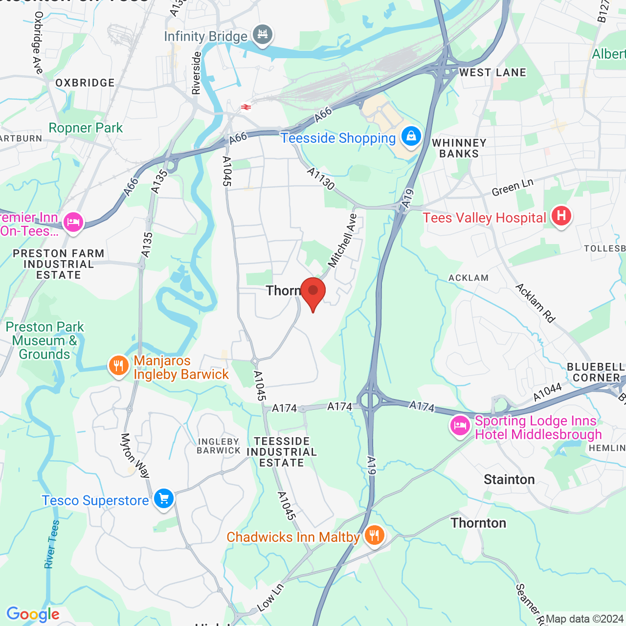 Map displaying vacancy location