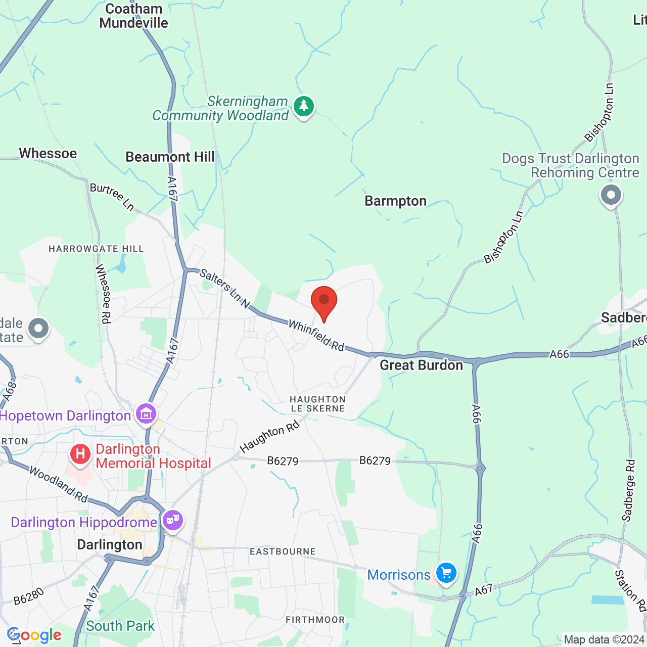 Map displaying vacancy location