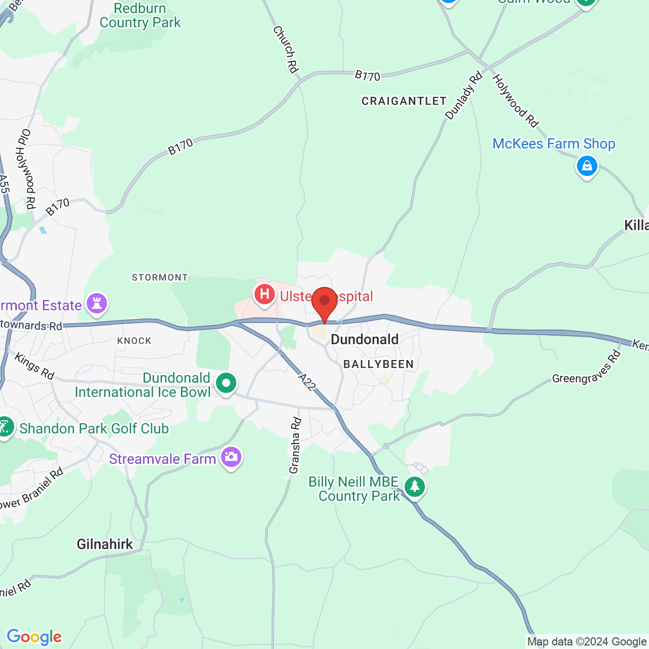 Map displaying vacancy location