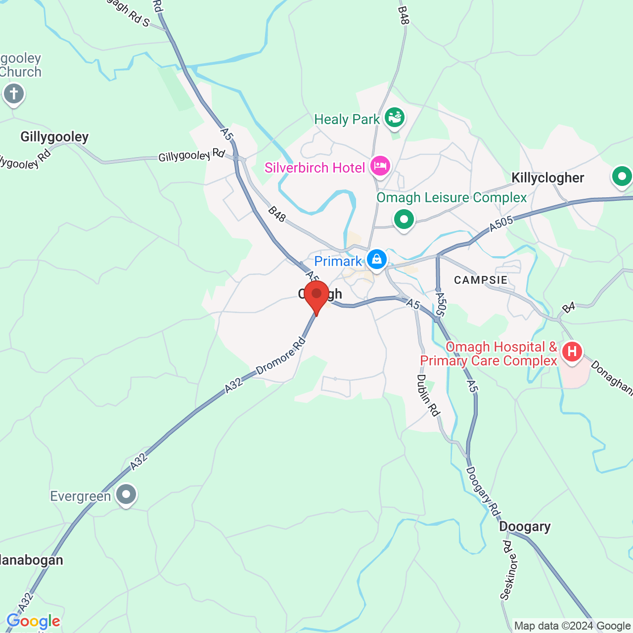 Map displaying vacancy location