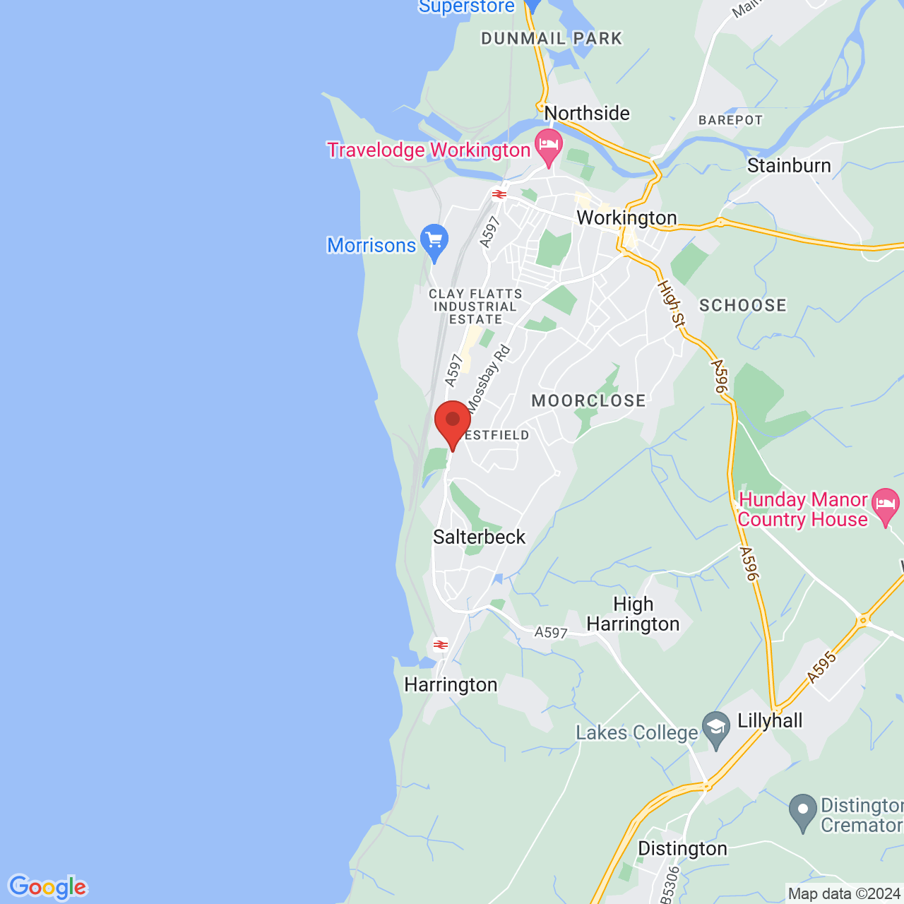 Map displaying vacancy location