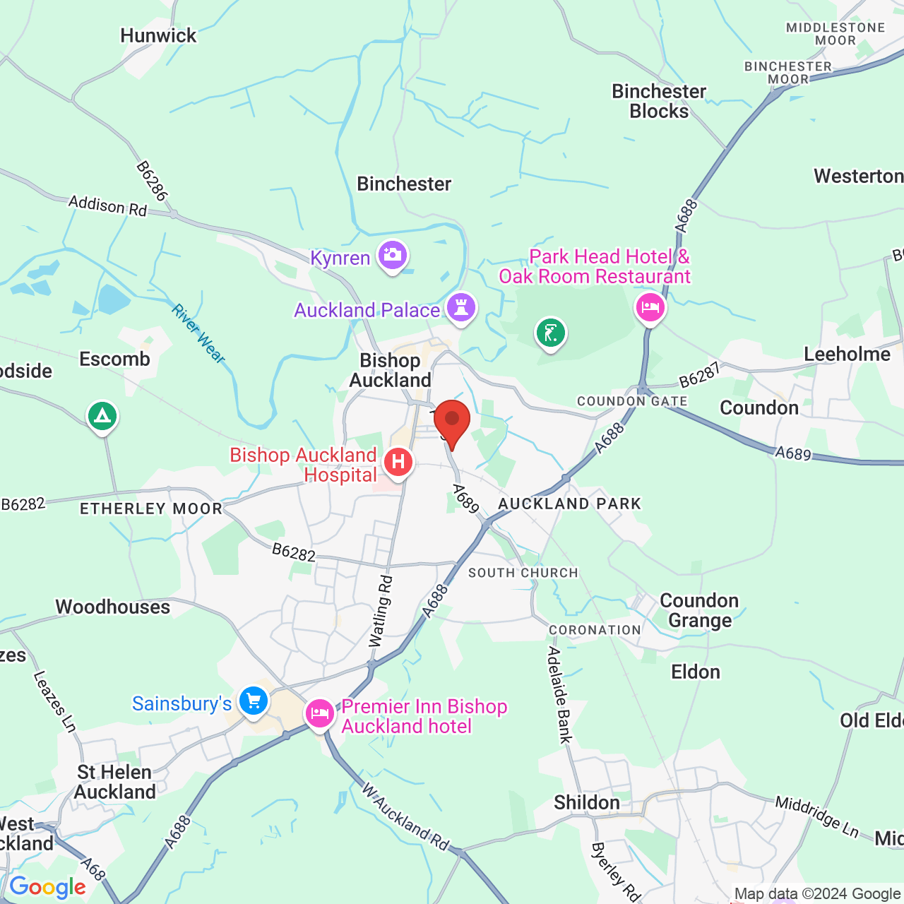 Map displaying vacancy location