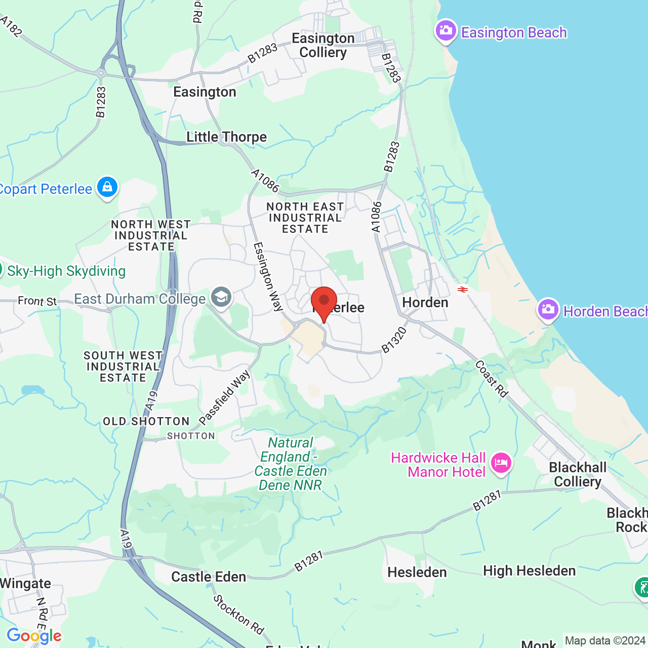 Map displaying vacancy location