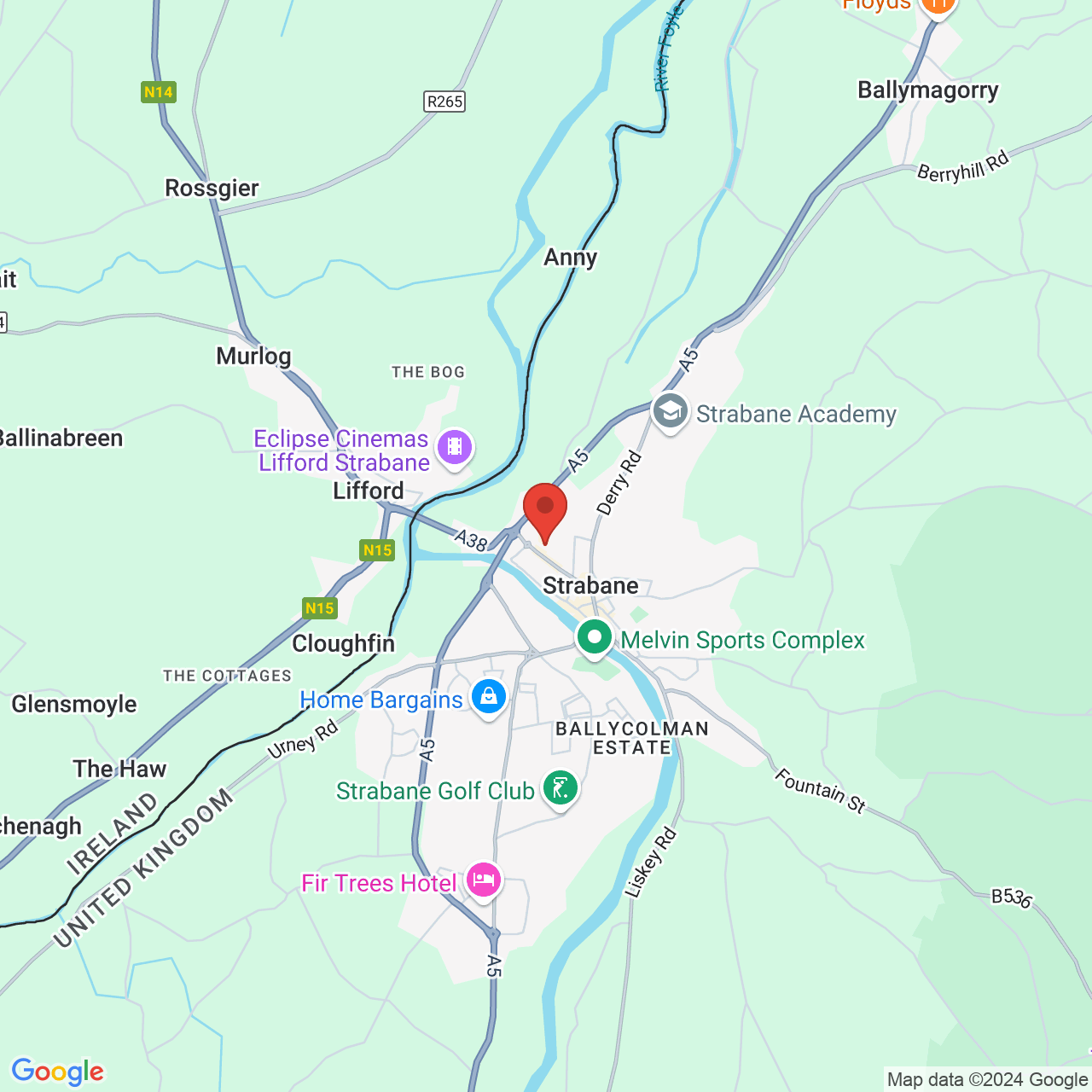 Map displaying vacancy location