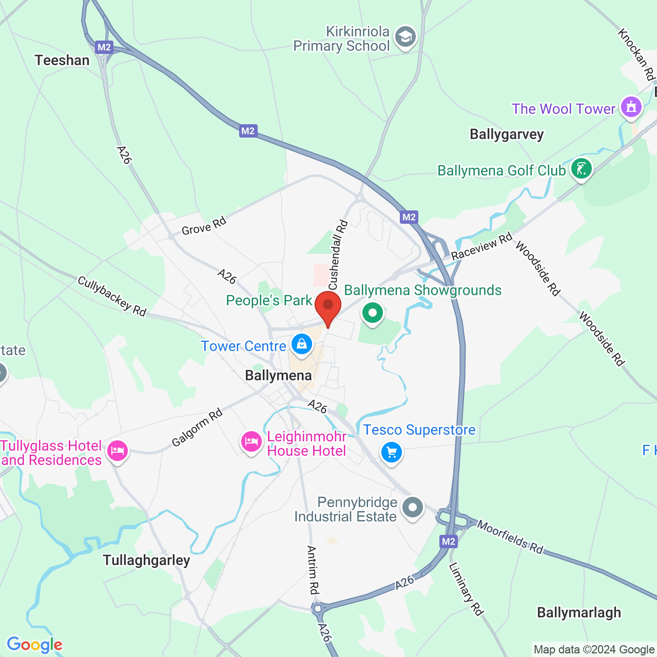 Map displaying vacancy location