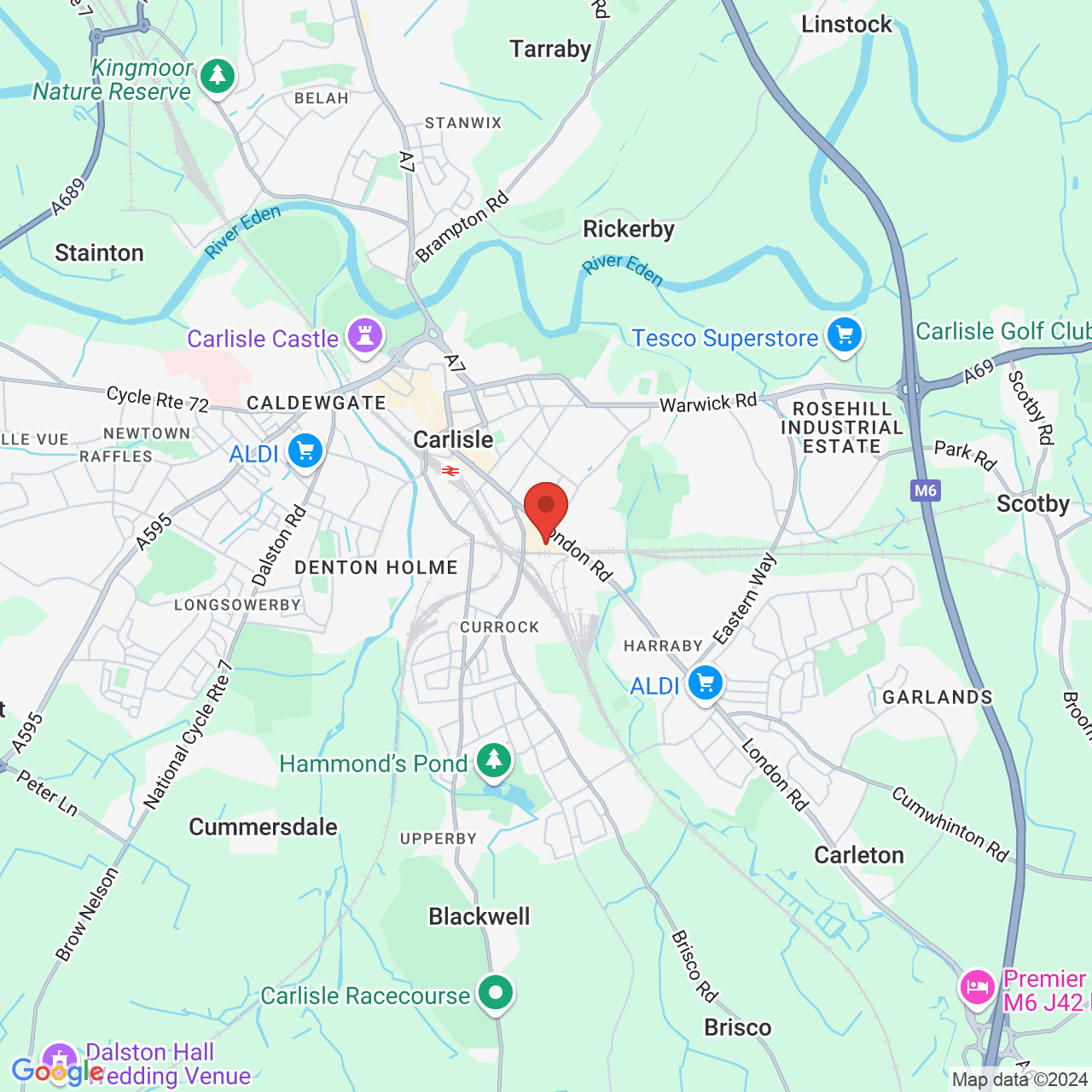 Map displaying vacancy location