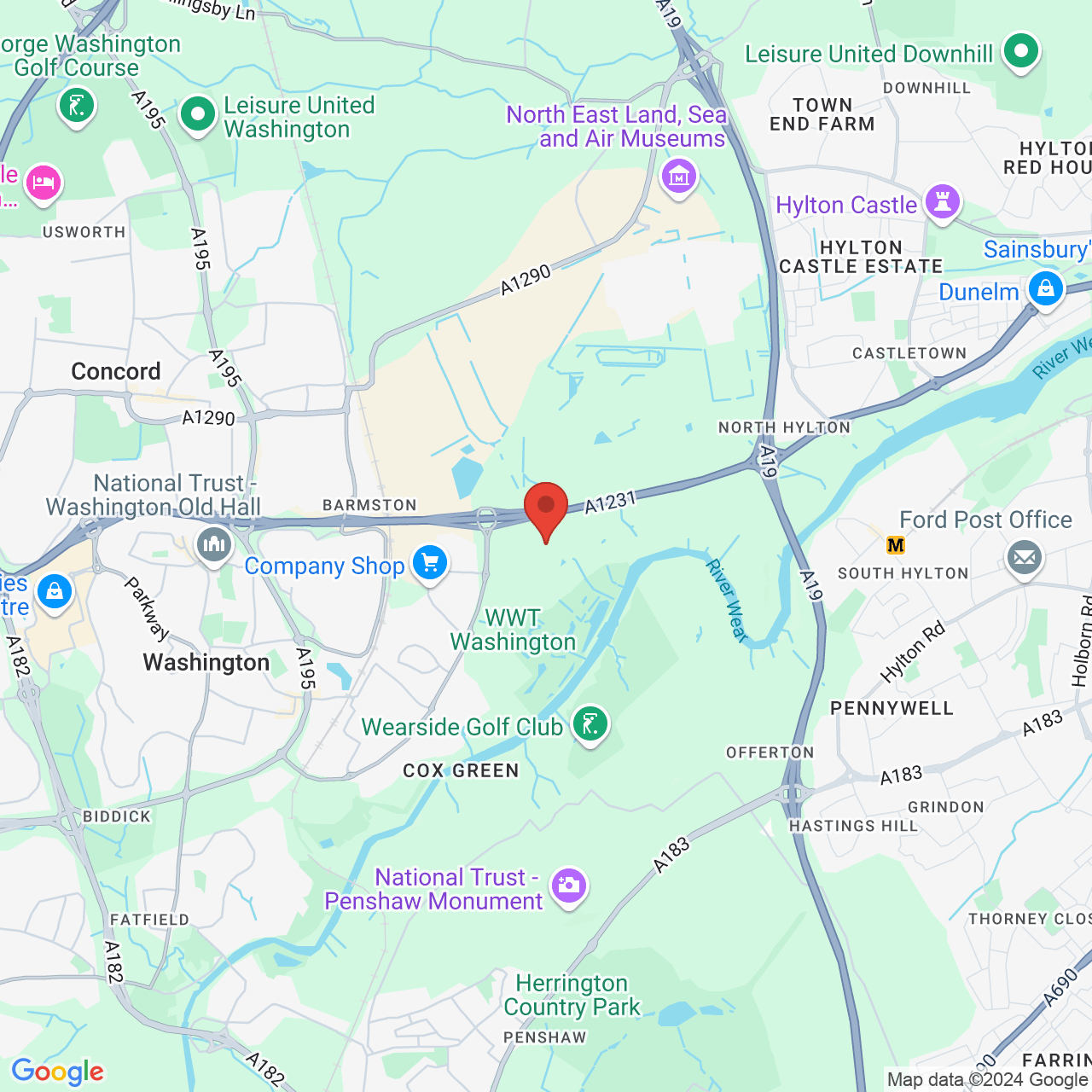 Map displaying vacancy location