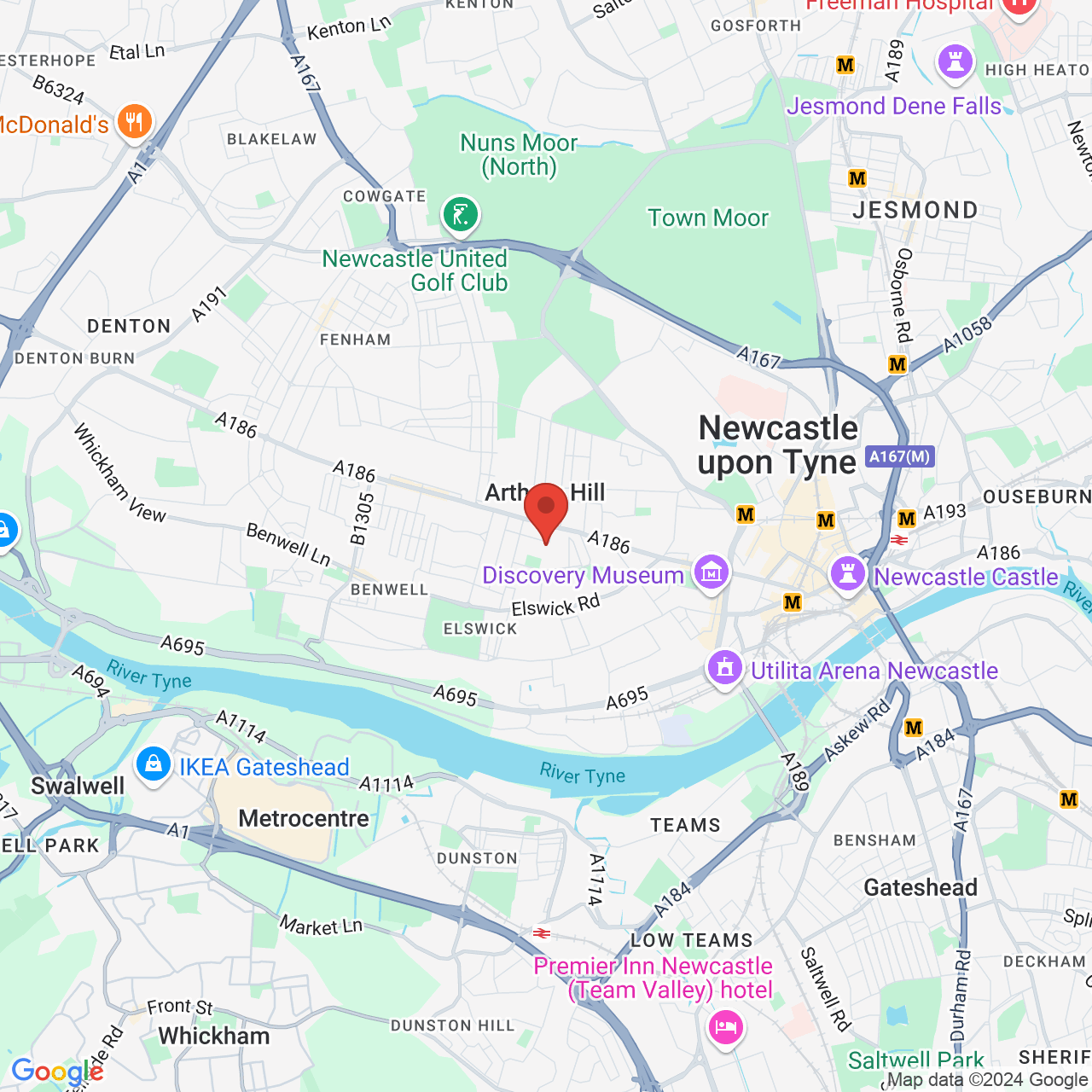 Map displaying vacancy location