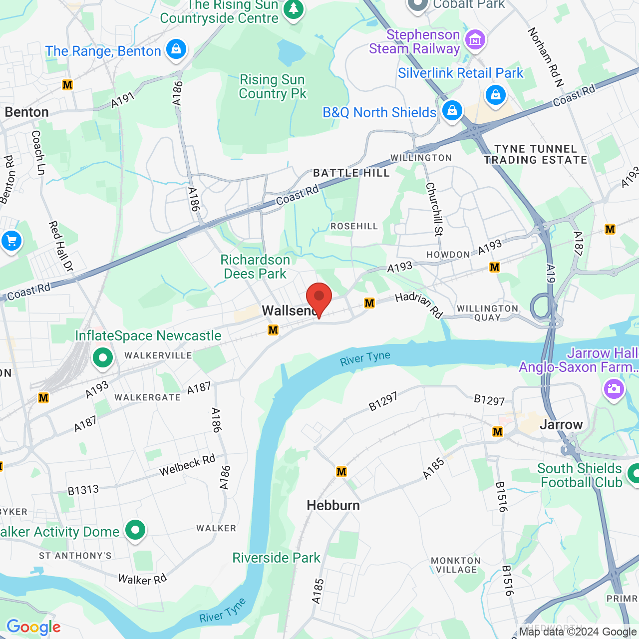 Map displaying vacancy location