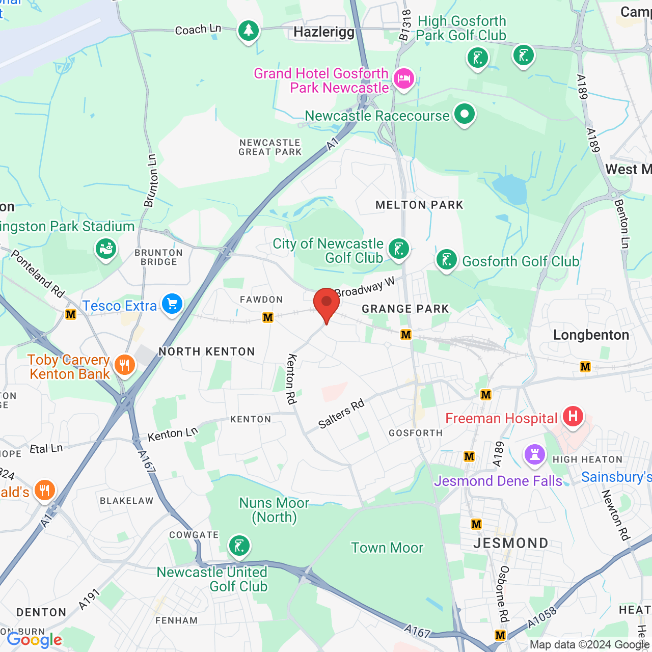 Map displaying vacancy location