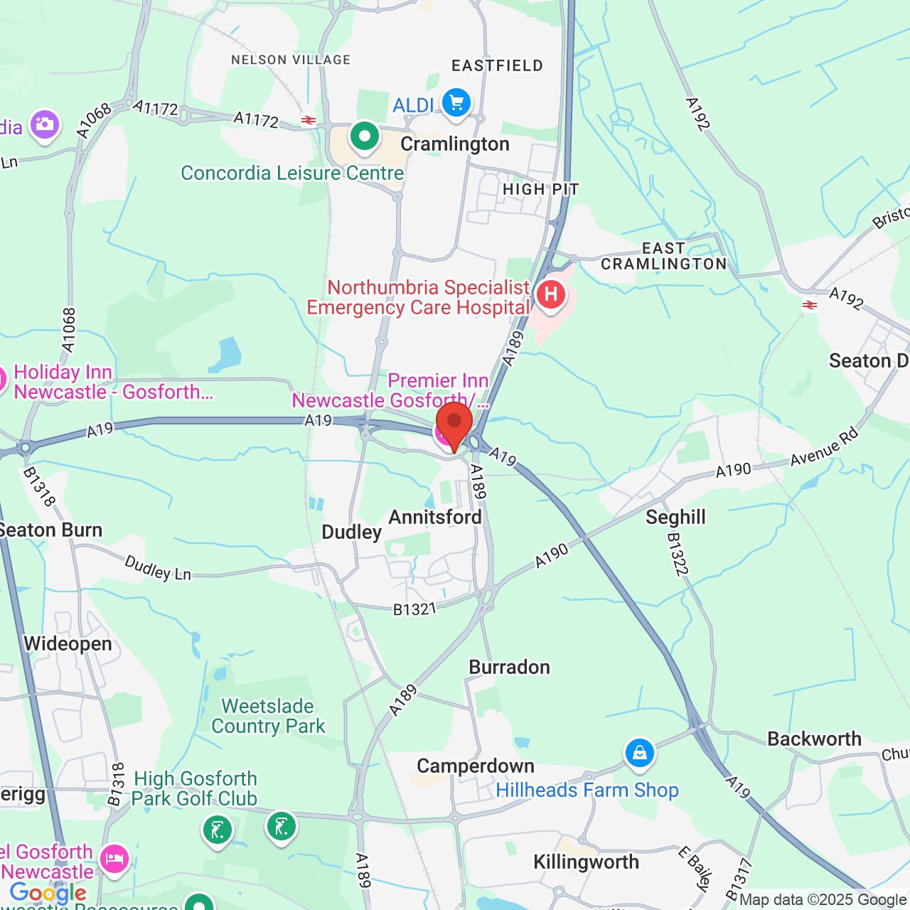 Map displaying vacancy location