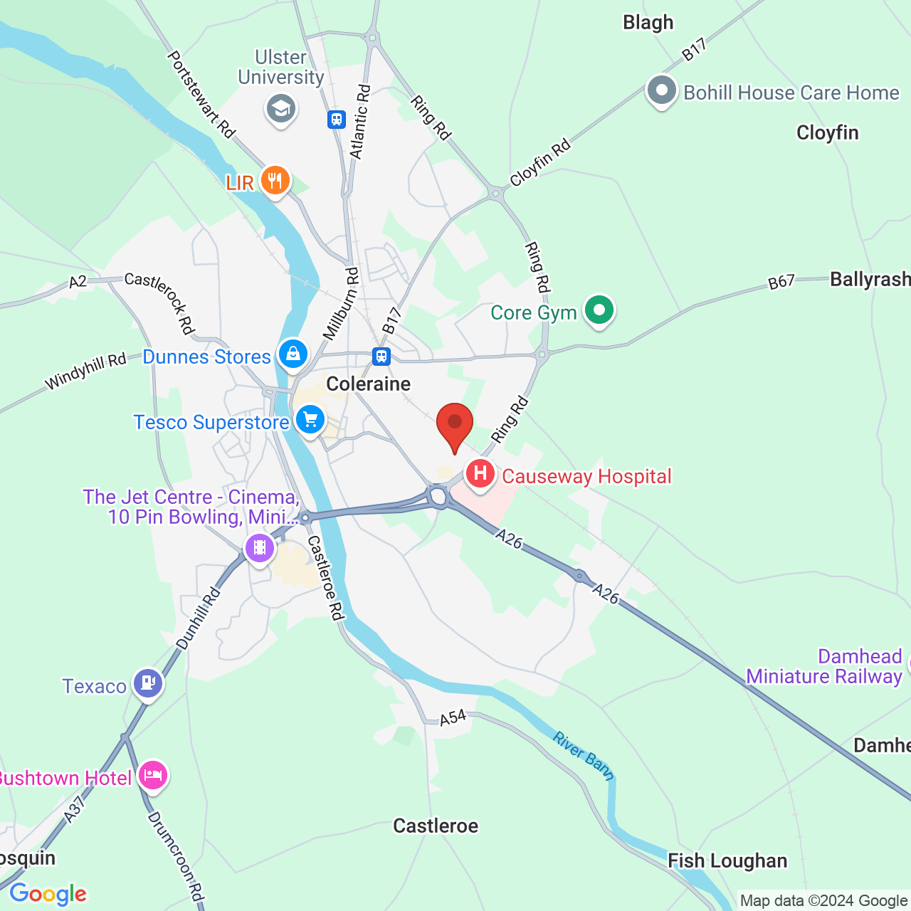 Map displaying vacancy location